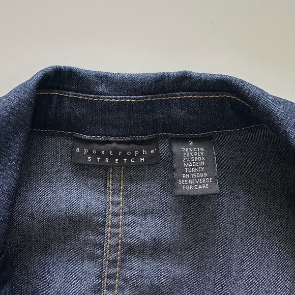 Apostrophe Stretch Fit Light Denim Jean Jacket Size 2 - Picture 4 of 5
